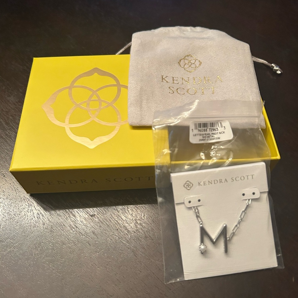 Kendra Scott Silver Letter M Necklace